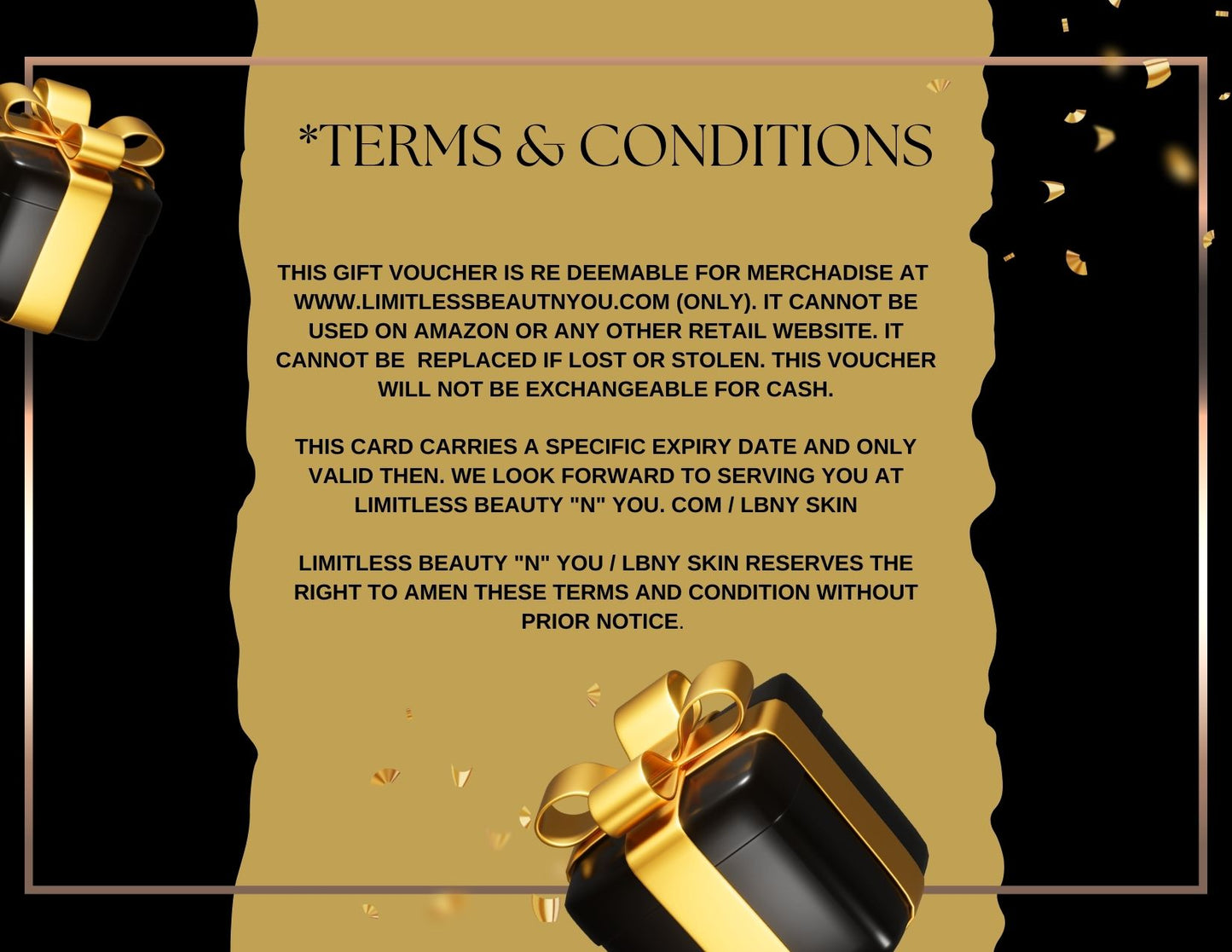 Limitless Beauty "N" You Gift Card - Limitless Beauty "N" You