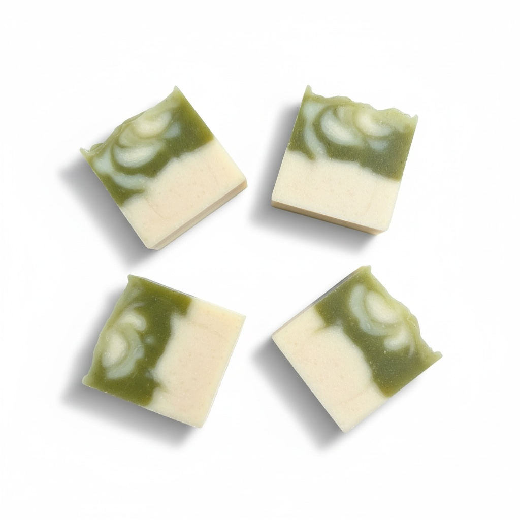 Lemon Eucalyptus Soap with Spinach Powder