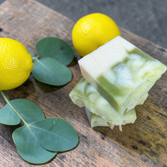 Lemon Eucalyptus Soap with Spinach Powder